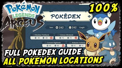 All Pokemon locations to complete pokedex .